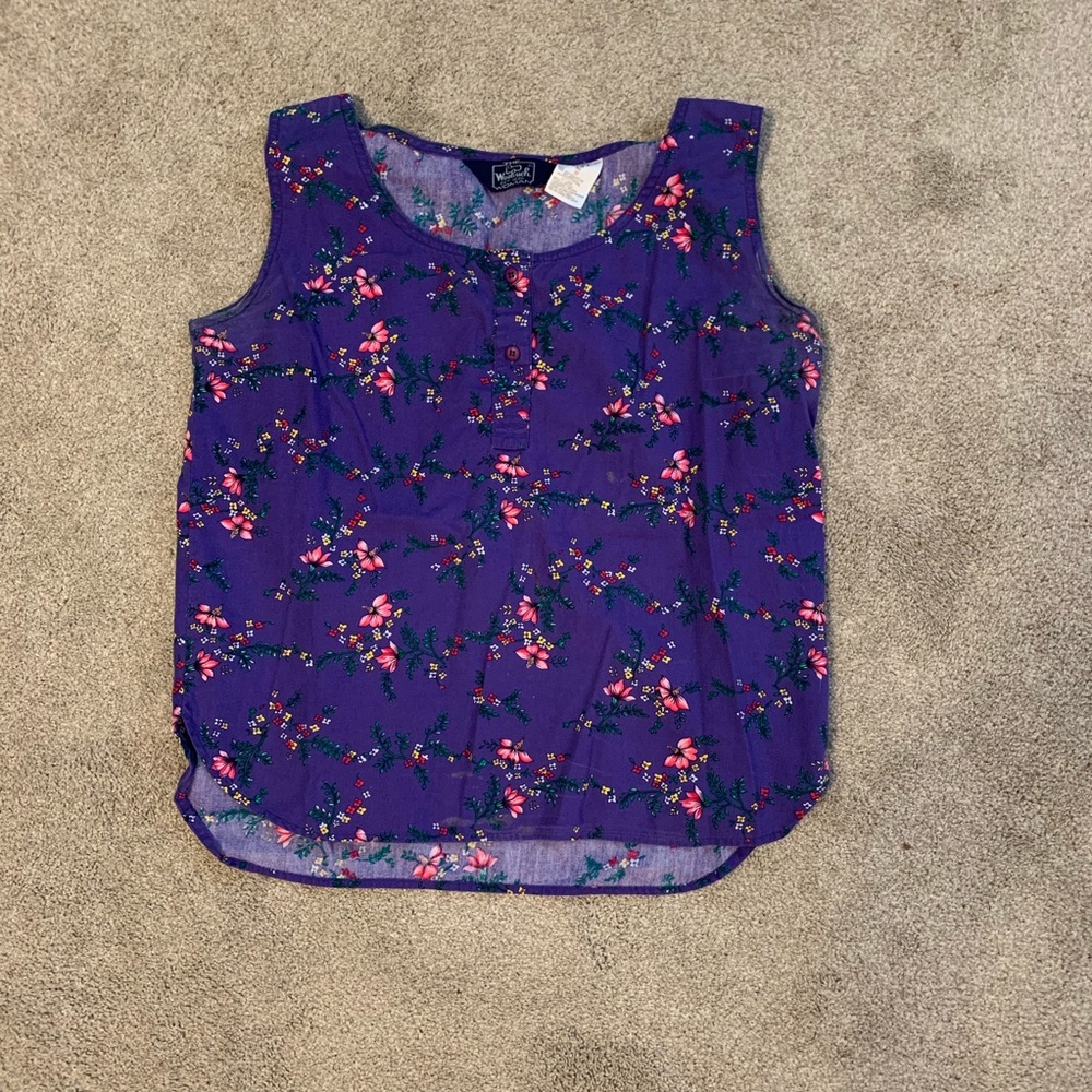 Purple floral summer top